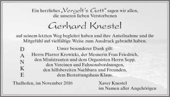 Traueranzeige von Gerhard Knestel von Allgäuer Zeitung, Marktoberdorf