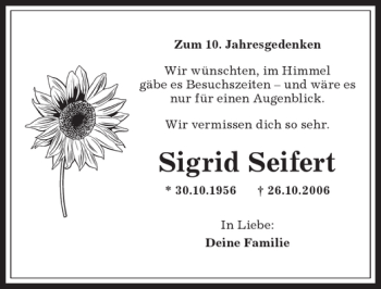 Traueranzeige von Sigrid Seifert von Allgäuer Anzeigeblatt