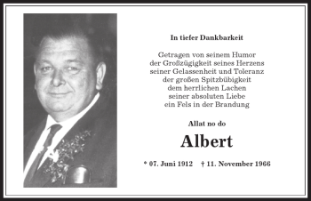 Traueranzeige von Albert  von Allgäuer Anzeigeblatt