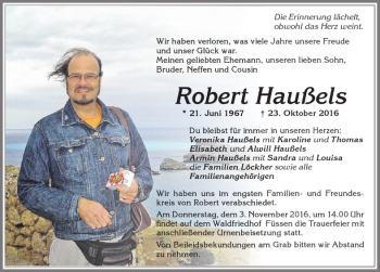 Traueranzeige von Robert Haußels von Allgäuer Zeitung, Füssen