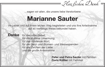 Traueranzeige von Marianne Sauter von Memminger Zeitung