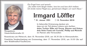Traueranzeige von Irmgard Löffler von Allgäuer Zeitung