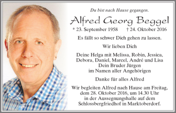 Traueranzeige von Alfred Georg Beggel von Allgäuer Zeitung, Marktoberdorf