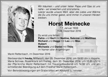 Traueranzeige von Horst Meinecke von Memminger Zeitung