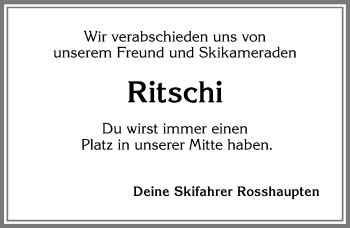 Traueranzeige von Ritschi  von Allgäuer Zeitung, Füssen