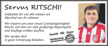 Traueranzeige von Ritschi  von Allgäuer Zeitung, Füssen