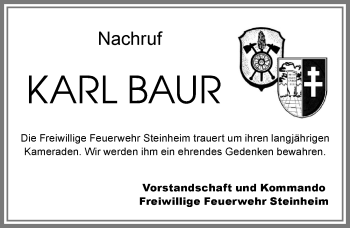 Traueranzeige von Karl Bauer von Memminger Zeitung
