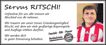 Traueranzeige von Ritschi  von Allgäuer Zeitung, Füssen