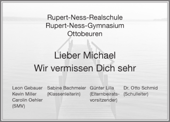 Traueranzeige von Michael  von Memminger Zeitung