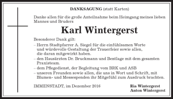 Traueranzeige von Karl Wintergerst von Allgäuer Anzeigeblatt