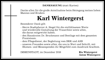 Traueranzeige von Karl Wintergerst von Allgäuer Anzeigeblatt