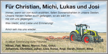 Traueranzeige von Christian und Michi Lukas und Josi von Memminger Zeitung