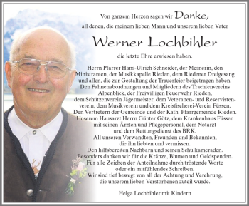 Traueranzeige von Werner Lochbihler von Allgäuer Zeitung, Füssen