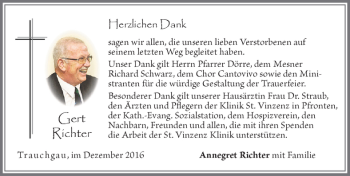 Traueranzeige von Gerd Richter von Allgäuer Zeitung, Füssen