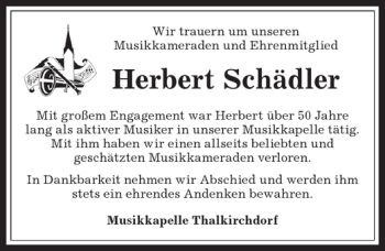 Traueranzeige von Herbert Schädler von Allgäuer Anzeigeblatt