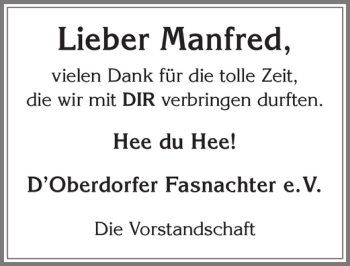 Traueranzeige von Manfred  von Allgäuer Zeitung, Marktoberdorf