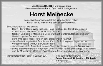 Traueranzeige von Horst Meinecke von Memminger Zeitung