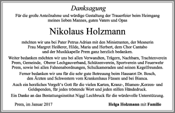 Traueranzeige von Nikolaus Holzmann von Allgäuer Zeitung, Füssen