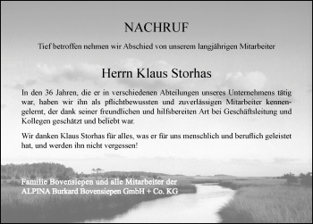 Traueranzeige von Klaus Storhas von Allgäuer Zeitung