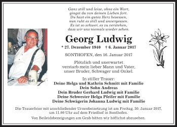 Traueranzeige von Georg Ludwig von Allgäuer Anzeigeblatt