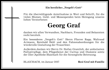 Traueranzeige von Georg Graf von Allgäuer Anzeigeblatt
