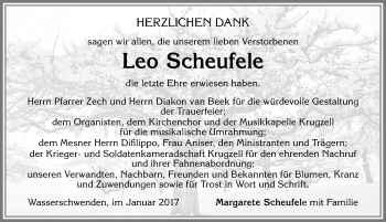 Traueranzeige von Leo Scheufele von Allgäuer Zeitung,Kempten