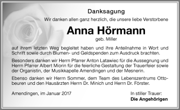 Traueranzeige von Anna Hörmann von Memminger Zeitung