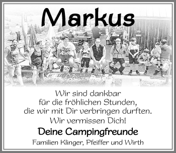 Traueranzeige von Markus  von Allgäuer Zeitung,Kempten