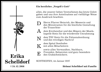 Traueranzeige von Erika Schelldorf von Allgäuer Anzeigeblatt
