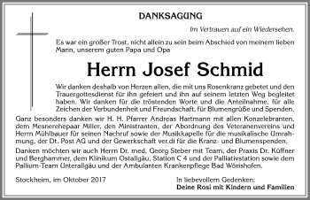 Traueranzeige von Josef Schmid von Allgäuer Zeitung
