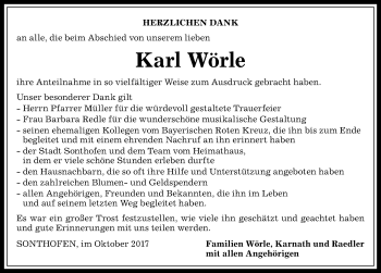 Traueranzeige von Karl Wörle von Allgäuer Anzeigeblatt