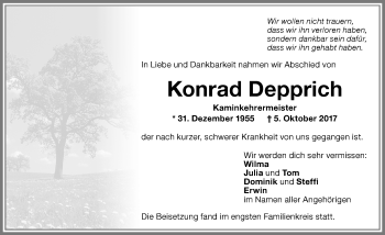 Traueranzeige von Konrad Depprich von Memminger Zeitung