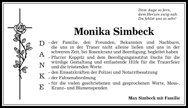  Traueranzeige für Monika Simbeck vom 25.10.2017 aus Allgäuer Anzeigeblatt
