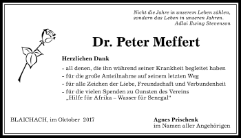 Traueranzeige von Peter Meffert von Allgäuer Anzeigeblatt