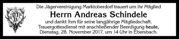 Traueranzeige von Andreas Schindele von Allgäuer Zeitung, Marktoberdorf