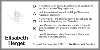 Traueranzeige von Elisabeth Herget von Allgäuer Zeitung,Kempten