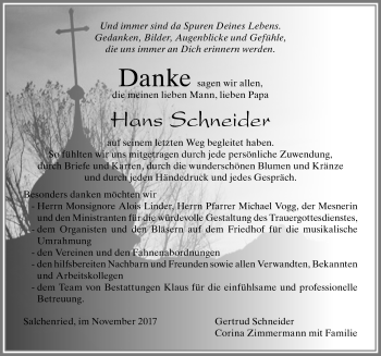 Traueranzeige von Hans Schneider von Allgäuer Zeitung