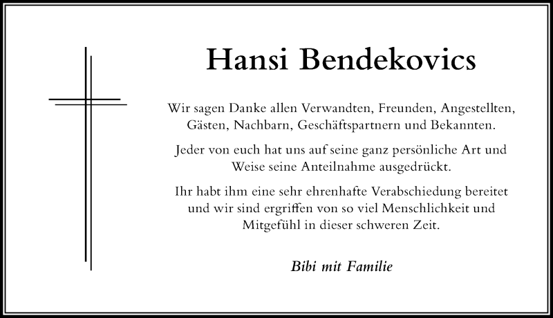  Traueranzeige für Hansi Bendekovics vom 30.11.2017 aus Der Westallgäuer