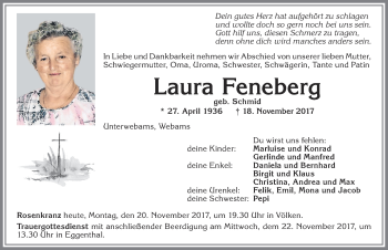 Traueranzeige von Laura Feneberg von Allgäuer Zeitung