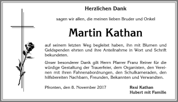 Traueranzeige von Martin Kathan von Allgäuer Zeitung, Füssen