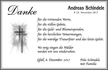 Traueranzeige von Andreas Schindele von Allgäuer Zeitung, Marktoberdorf