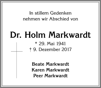 Traueranzeige von Holm Markwardt von Allgäuer Zeitung, Füssen