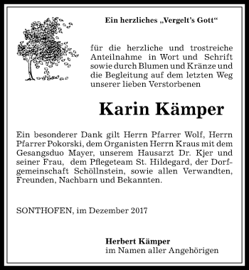 Traueranzeige von Karin Kämper von Allgäuer Anzeigeblatt