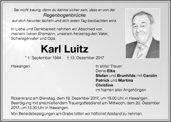 Traueranzeige von Karl Luitz von Memminger Zeitung
