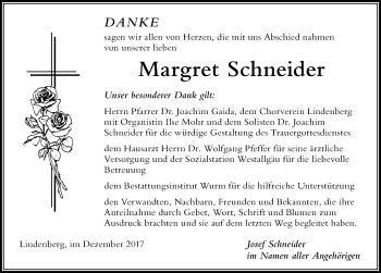 Traueranzeige von Margret Schneider von Der Westallgäuer