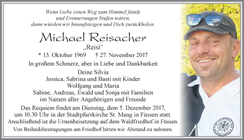 Traueranzeige von Michael Reisacher von Allgäuer Zeitung