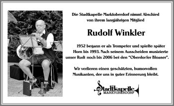 Traueranzeige von Rudolf Winkler von Allgäuer Zeitung, Marktoberdorf