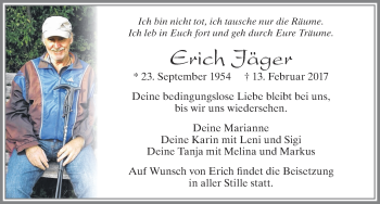 Traueranzeige von Erich Jäger von Allgäuer Zeitung, Marktoberdorf