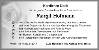 Traueranzeige von Margit Hofmann von Allgäuer Zeitung, Marktoberdorf