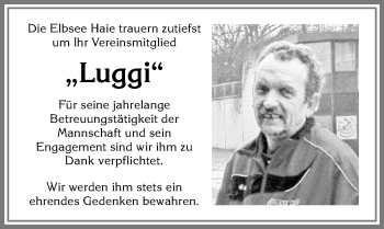 Traueranzeige von Luggi  von Allgäuer Zeitung, Marktoberdorf